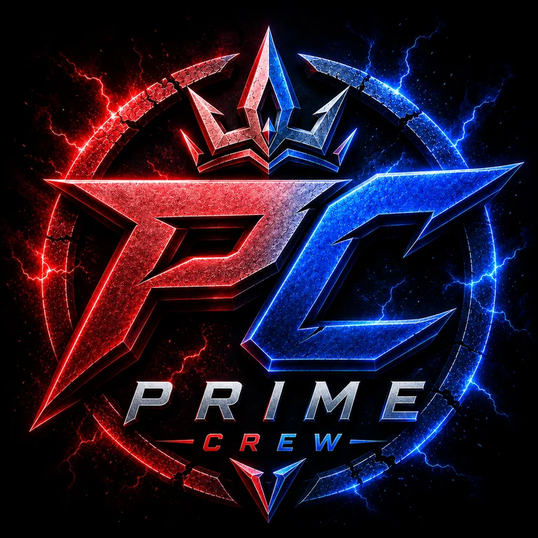 Prime Crew — piros–kék PC embléma